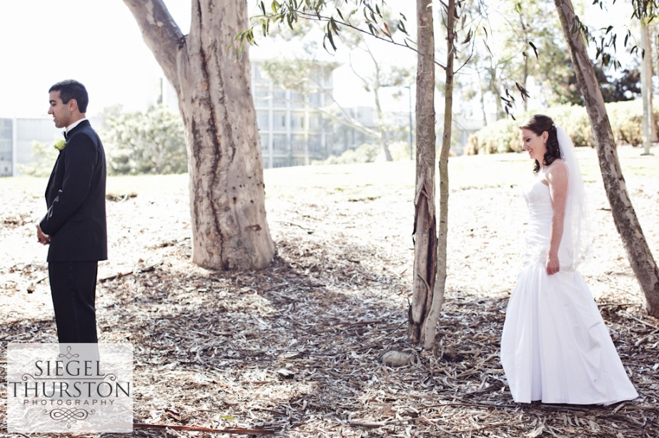 first look at UCSD faculty club La jolla wedding