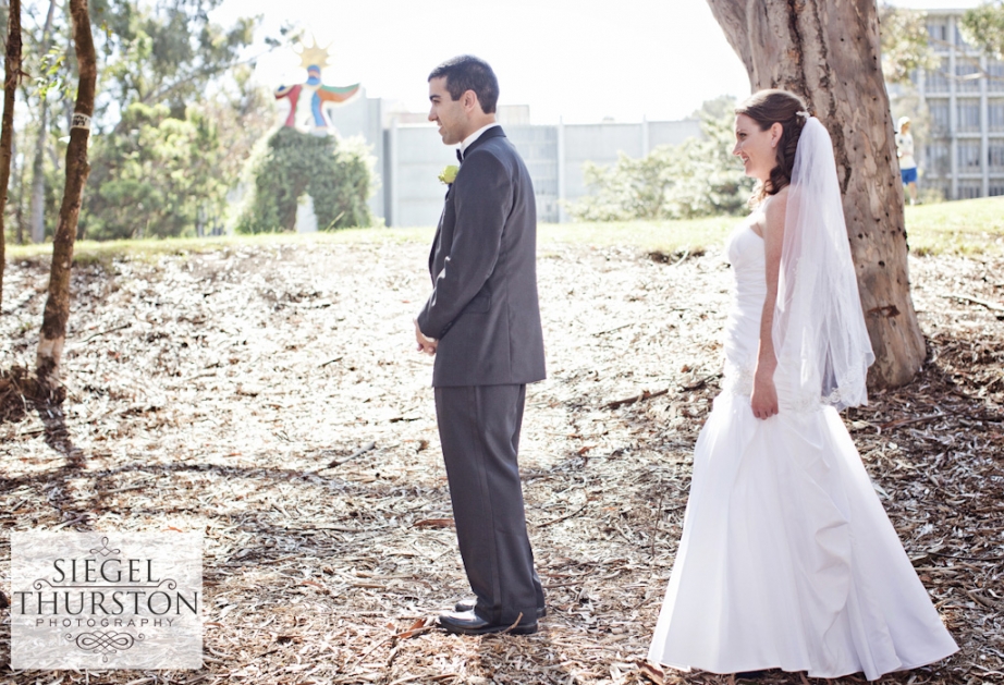 first look at UCSD faculty club La jolla wedding