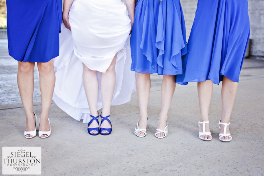 Navy blue bridesmaids dresses to match the bride