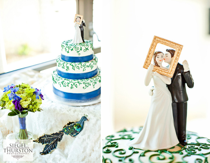 cute white and green wedding cake at UCSD faculty club La jolla wedding reception