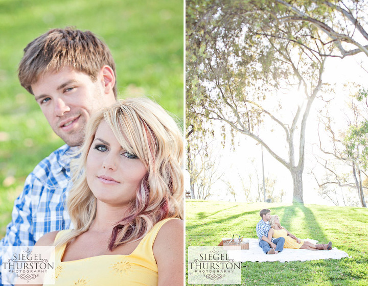 pam and jeremiah having a picnic during their beautiful engagement shoot by top san diego wedding photographers