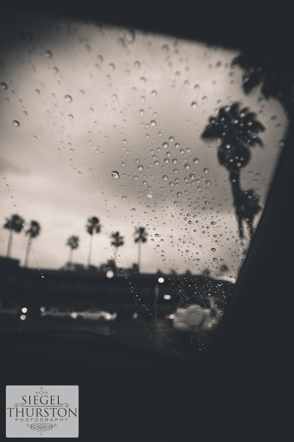 stormy day, rain drops on our car window