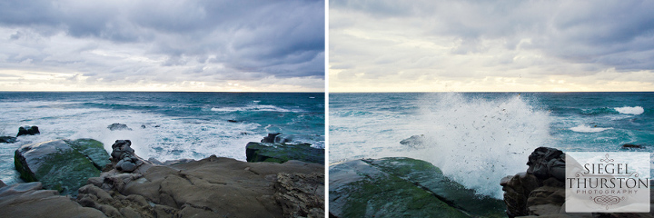 windansea beach on a stormy rainy day