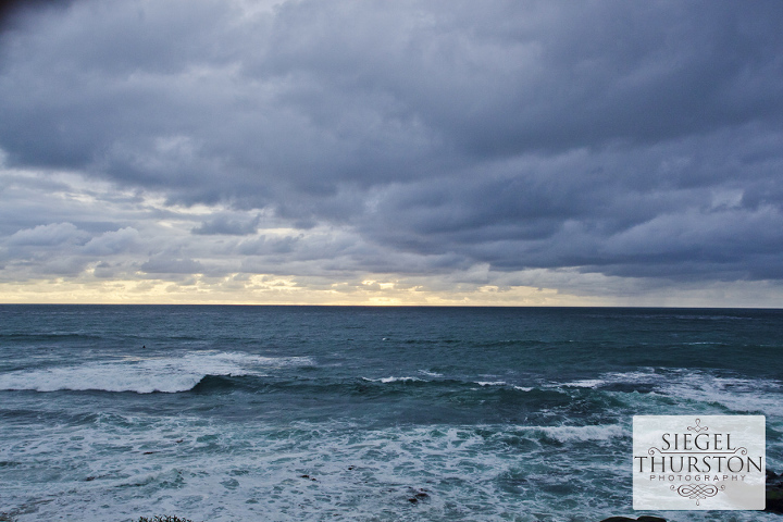 windansea beach on a stormy rainy day