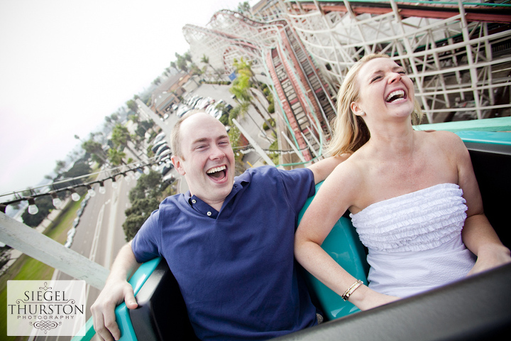 belmont park roller coaster engagement photos