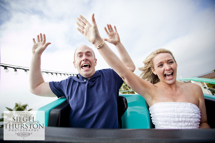 mission beach roller coaster engagement shoot