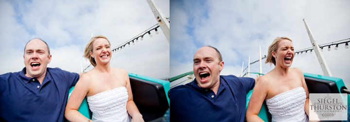 engagement photos on the belmont park roller coaster