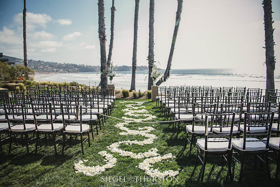 wedding ceremony cite on the lawn at Scripps Seaside Forum