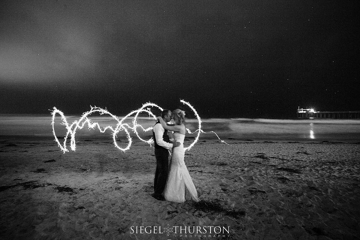 wedding sparklers on the beach