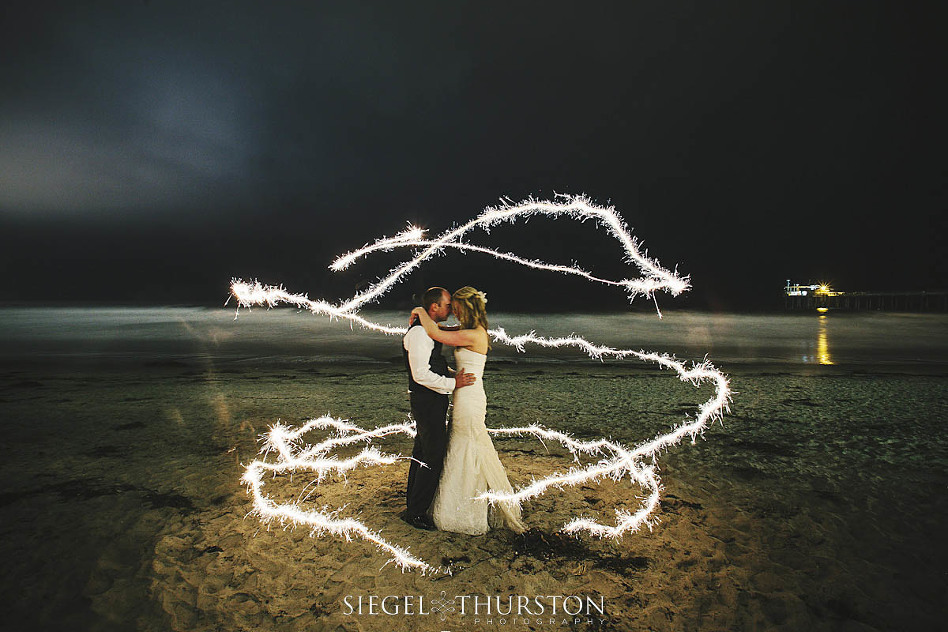 wedding sparklers on the beach