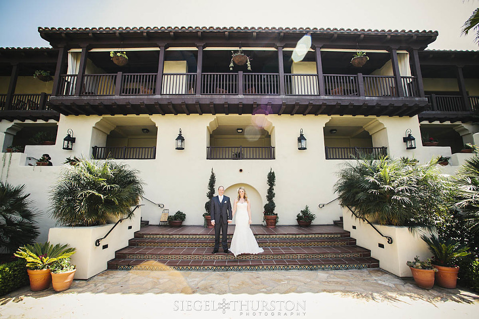 bride and groom at Estancia la jolla