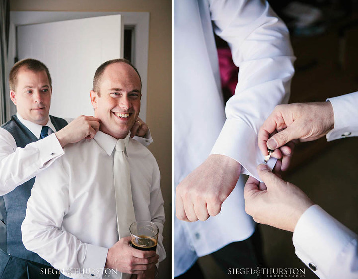 best man and the groom getting ready