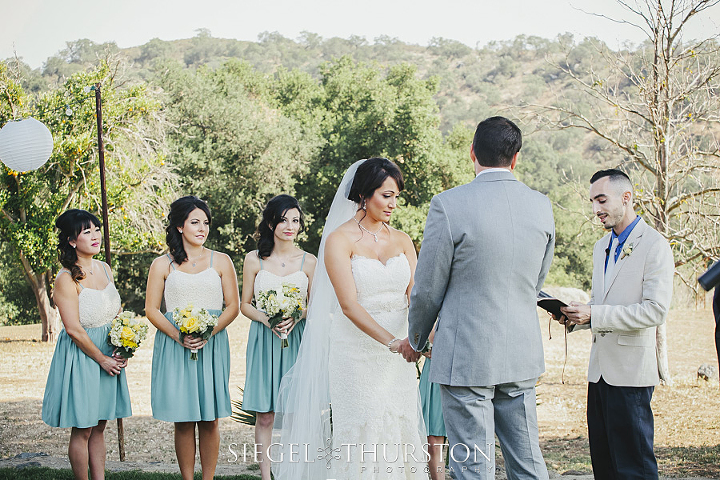 cute mint and white bridesmaids dresses