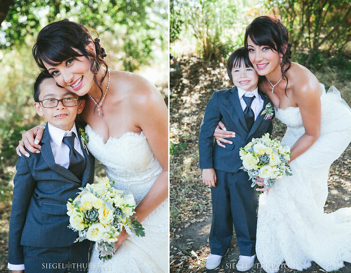 beautiful photos of a bride and her ring bearers