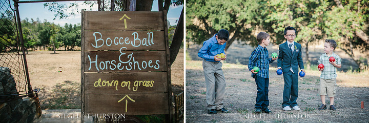 bocce ball and horse shoes at the wedding
