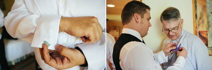 groom and his groomsmen getting ready for his beach destination wedding