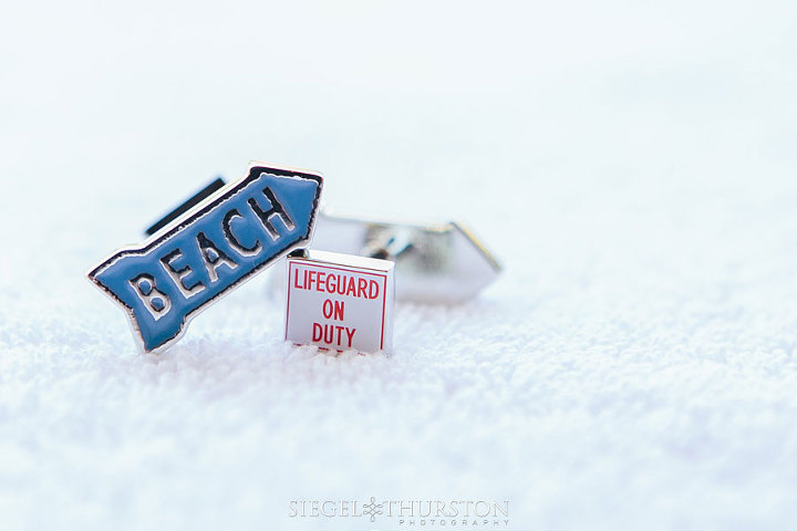 beach and lifeguard on duty wedding cufflinks from etsy