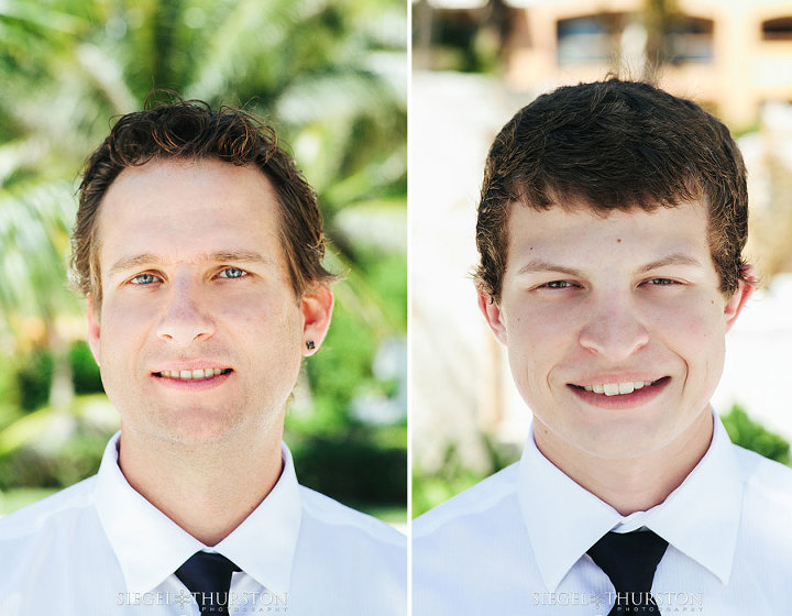 tropical wedding groomsman photos