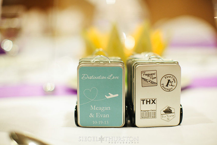 destination wedding mini metal suite case thank you gifts