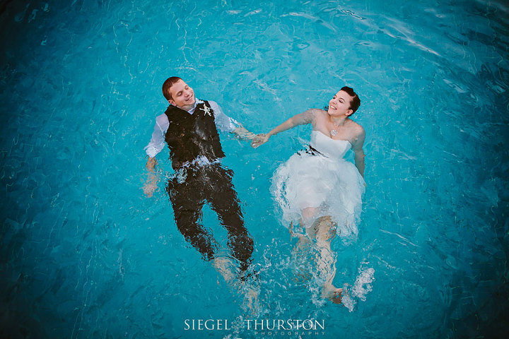 trash the dress in a pool