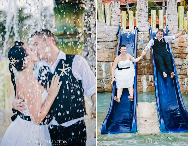 trash the dress at a kids water park