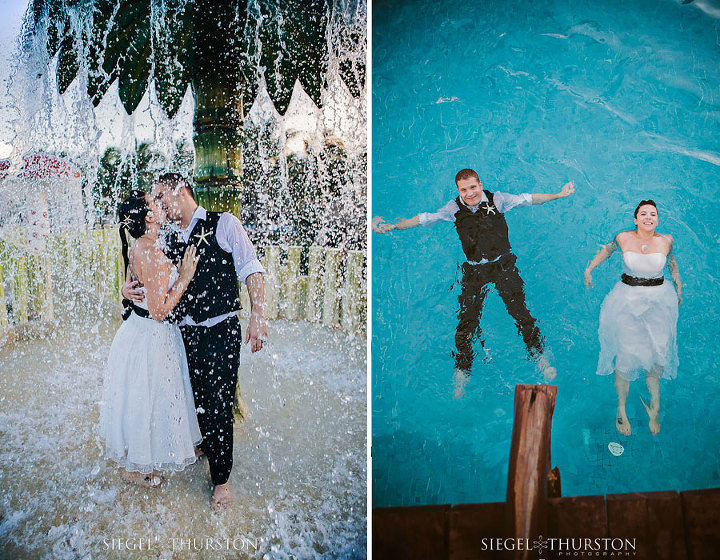 trash the dress in a pool