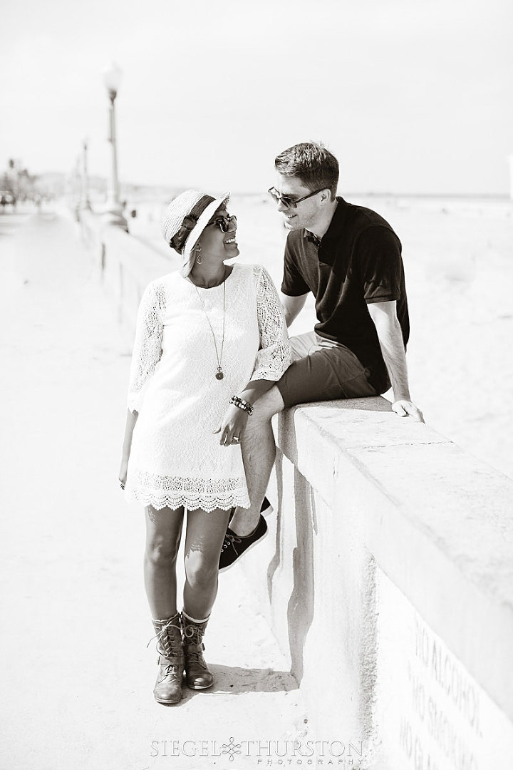 mission beach boardwalk engagement photos