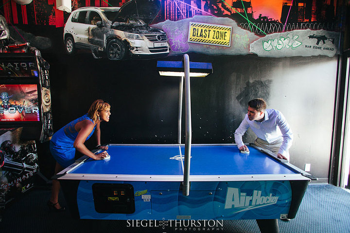 arcade engagement photos in san diego