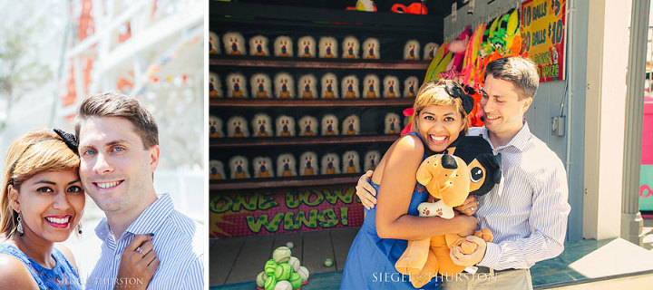 carnival engagement photo session taken in san diego