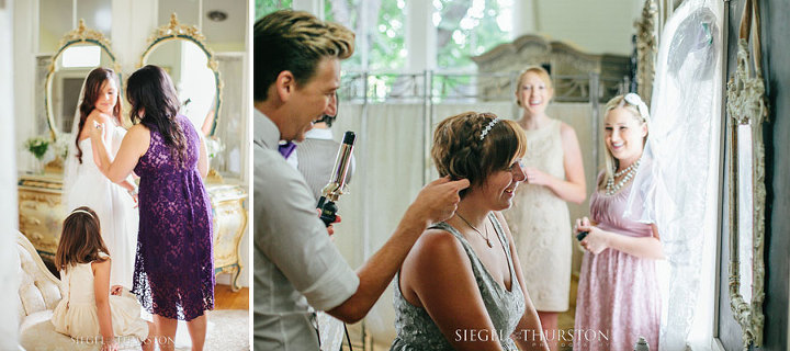 bridal party getting ready in the bridal suite at Green Gables Estates in San Diego
