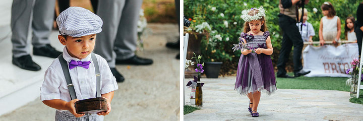 flower girl wearing a purple dress