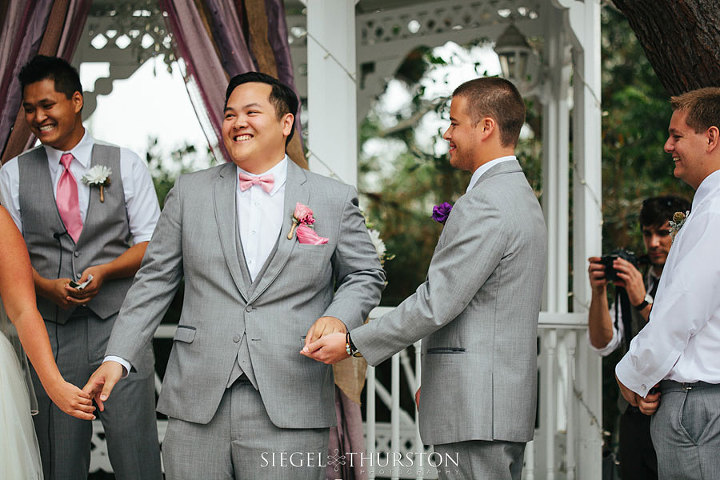 happy candid moment during a san diego wedding ceremony