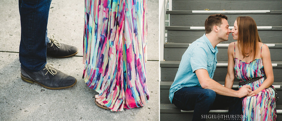 clair wore a really pretty water color style dress for her engagement shoot