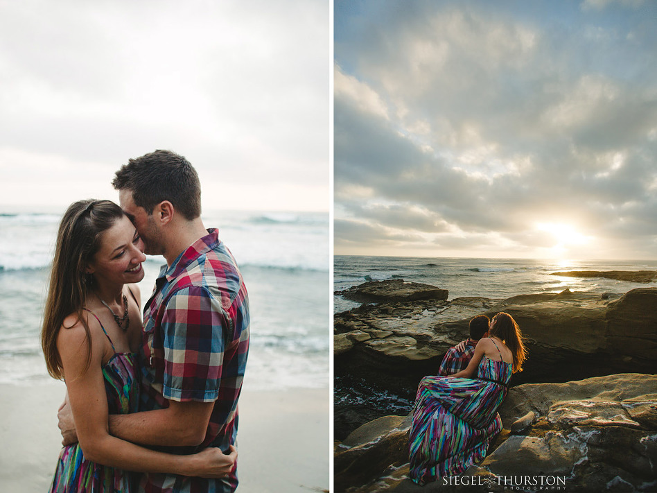 la jolla beaches are great for sun set engagement shoots