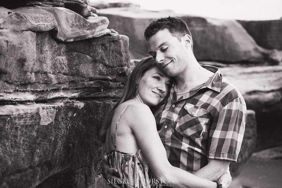 romantic beach engagement  photos in La jolla san diego