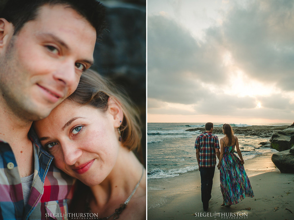 romantic beach engagement  photos in La jolla san diego