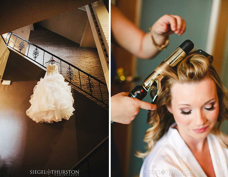 bride getting ready in the bridal suite at the Skyline Country Club in Tucson 