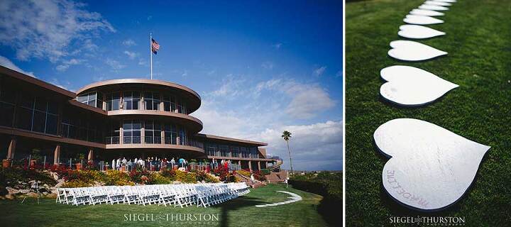 outdoor skyline country club wedding set up