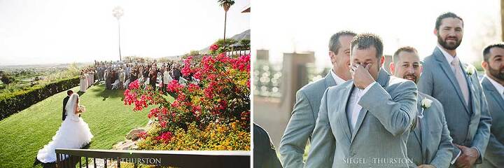 groom crying as he sees his bride for the first time