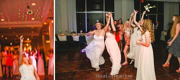 epic wedding bouquet toss