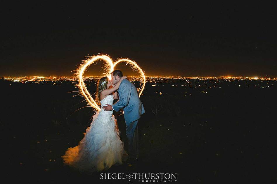 wedding sparklers making a heart