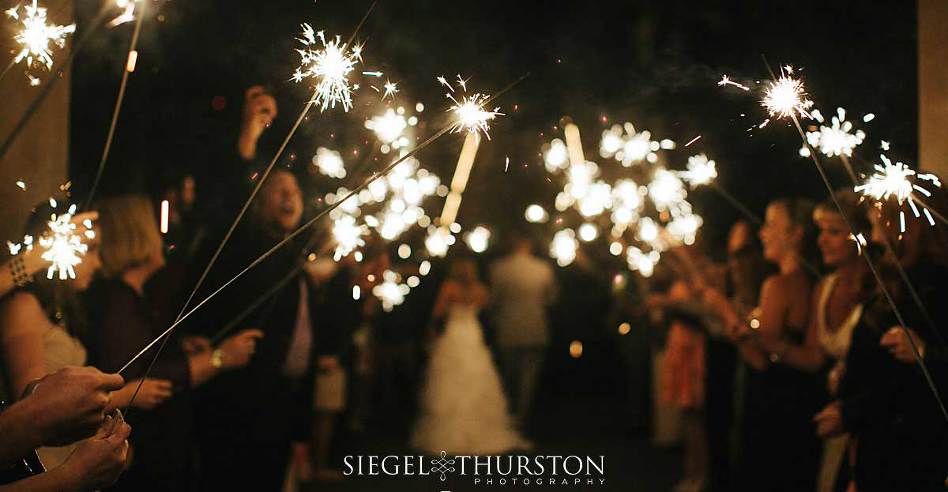 sparkler send off at the Skyline Country Club