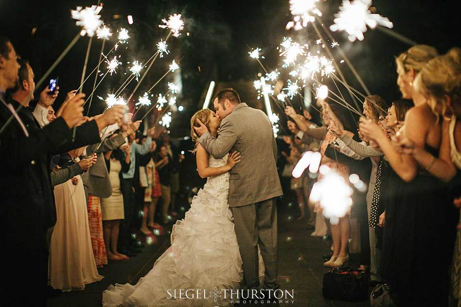 sparkler send off at the Skyline Country Club