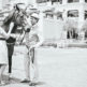 styled engagement shoot with a horse