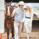 styled engagement shoot with a horse