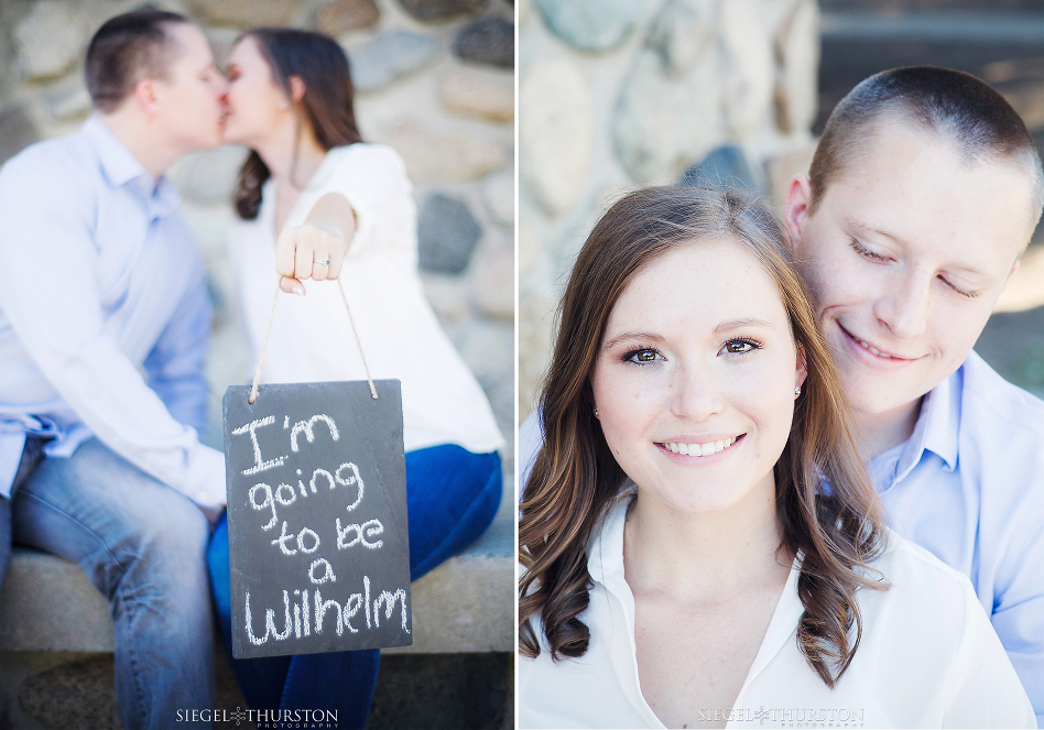 engagement shoot with chalk board signs