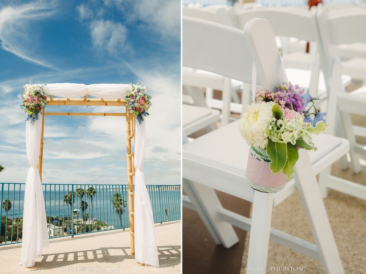 bamboo wedding arch over looking la jolla cove