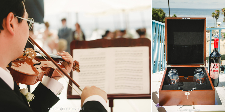 violinist playing for a la jolla cove wedding