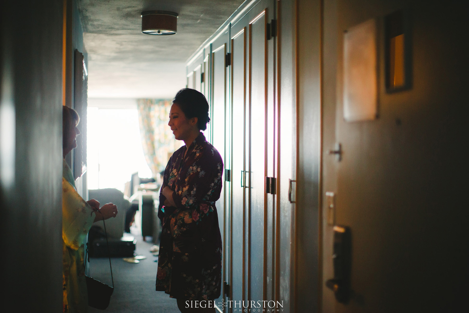 bridesmaids getting ready at La Jolla Cove Suites