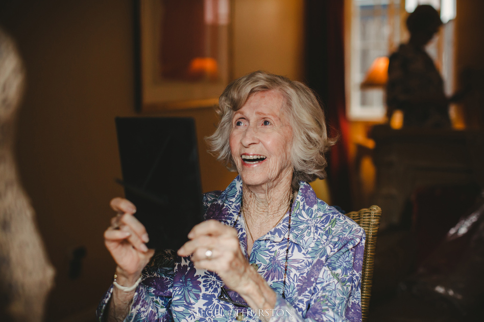 photo journalistic moment of brides grandmother before the wedding